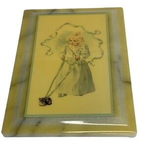 The Magic Kitten by Maud Humphrey Bogart Marble Trinket Box & Paperweight 1987